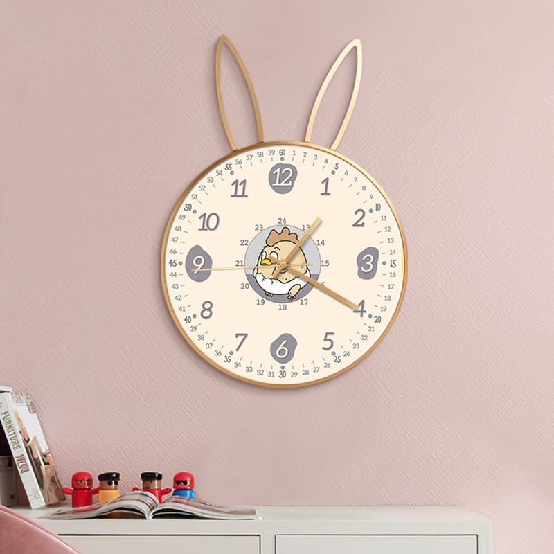 卓益十二生肖儿童房挂钟挂墙可爱早教客厅钟表静音卧室电子时钟