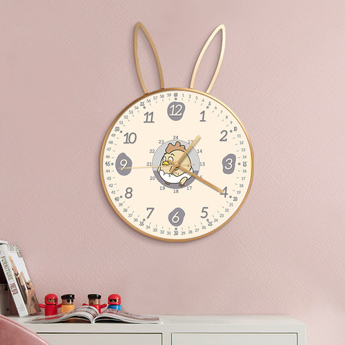 卓益十二生肖儿童房挂钟挂墙爱早教客厅钟表静音卧室电子时钟