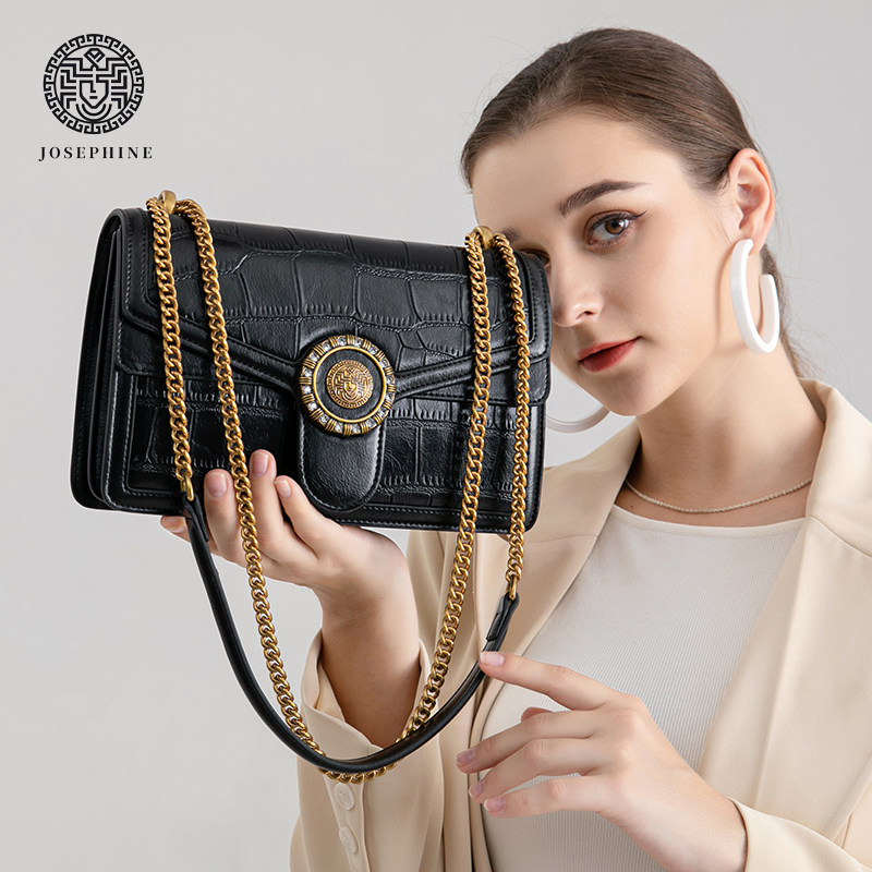 【josephine】约瑟芬女包2022秋冬新款高档压纹质感漆皮单肩包