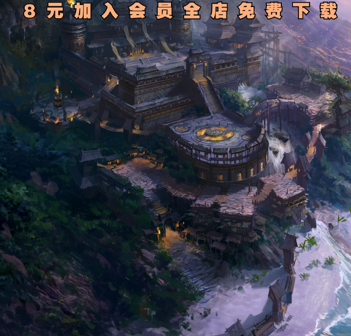 中国风场景气氛图 古风山水建筑武侠仙侠 cg原画游戏美术素材合集