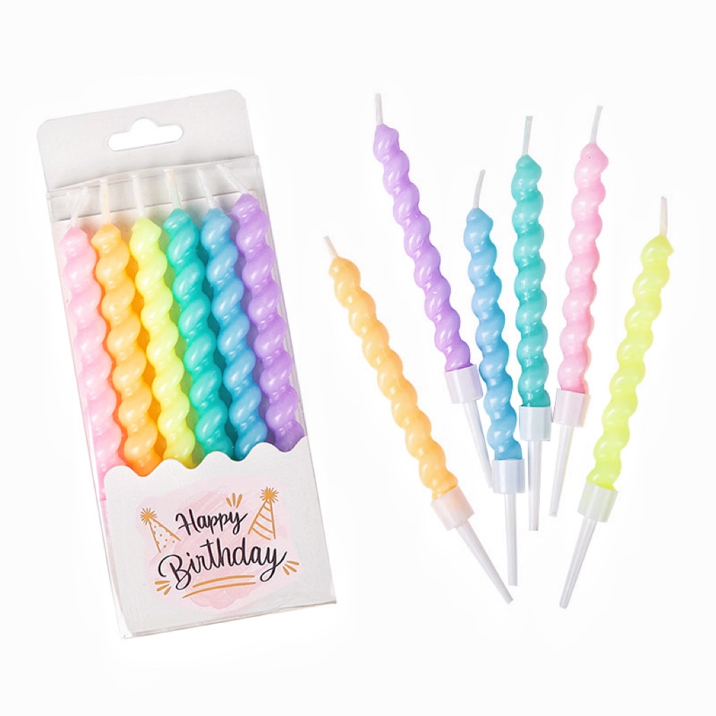 网红ins马卡龙麻花蛋糕蜡烛