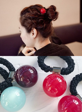 韩国进口GRAIN de BEAUTE发饰AZ糖果色圆球粗皮筋发绳发圈经典款