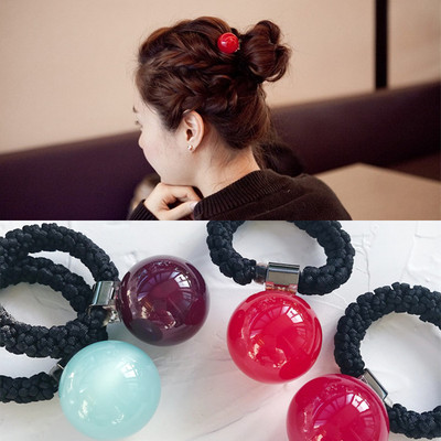 韩国进口糖果色圆球经典款发圈