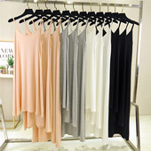 中长款 莫代尔长裙无袖 连衣裙大码 内搭衬裙吊带裙显瘦打底裙女圆领