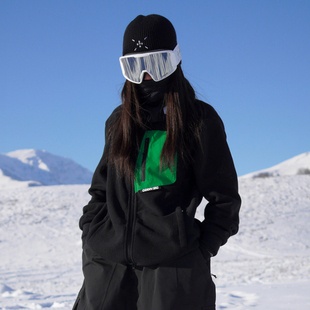 oddivsk新款滑雪服中间层摇粒绒内胆男女同款开衫外套情侣抓绒衣