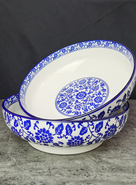 青花瓷酸菜鱼碗陶瓷大汤碗家用汤盆面碗水煮鱼盆自助凉菜盆米线碗