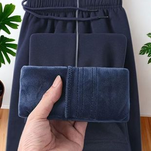 加绒校服裤冬季加厚学生裤子小学初高中生校裤男女统一两杠羊羔绒