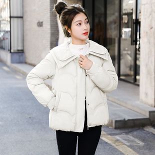 娃娃领羽绒棉服女短款2023冬季新款小个子宽松洋气减龄小棉衣棉袄