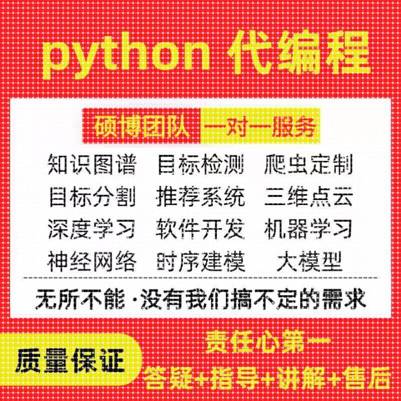 python代编程深度学习算法代码编写目标检测机器学习爬虫数据抓取