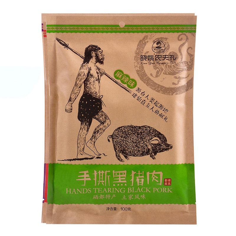 湖北恩施晓姚农夫礼手撕黑猪肉干麻辣味五香味香辣味烧烤味102g