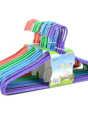 20支加大特粗41cm浸塑衣架大号晾晒裤架干湿两用防滑