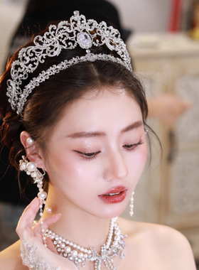 ETE正品新款新娘结婚头饰皇冠合金韩系礼服珍珠发饰跟妆超仙17722