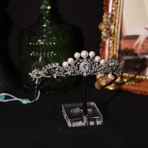 ETE新款西式婚礼珍珠缎面精致百搭小皇冠17933