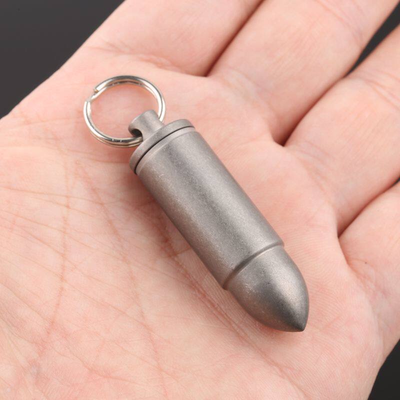 纯钛子弹头钛合金户外密封急救便携防水仓迷你药瓶防潮小药盒随身,收纳整理,药盒,淘宝优惠券,粉丝福利购,淘宝优惠卷