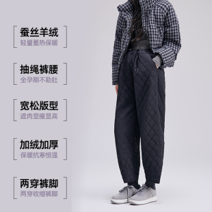 子秋冬款 直筒阔腿休闲裤 外穿2025新款 冬季 孕期加绒加厚棉裤 孕妇裤
