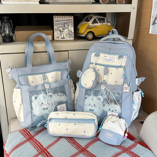 高颜值书包女小学生三到六年级初中生韩版 ins大容量校园双肩背包