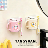 儿童不锈钢漱口杯壁挂式 牙刷杯架置物架刷牙杯洗漱杯上墙磁吸倒挂