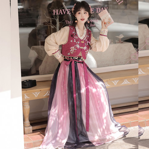 夏季新款马甲日常少女汉服