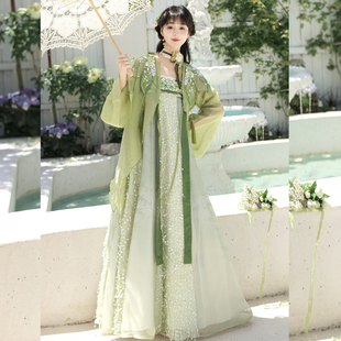 锦宣阁【青黛】原创汉服女改良国风新中式日常连衣裙汉元素套装夏