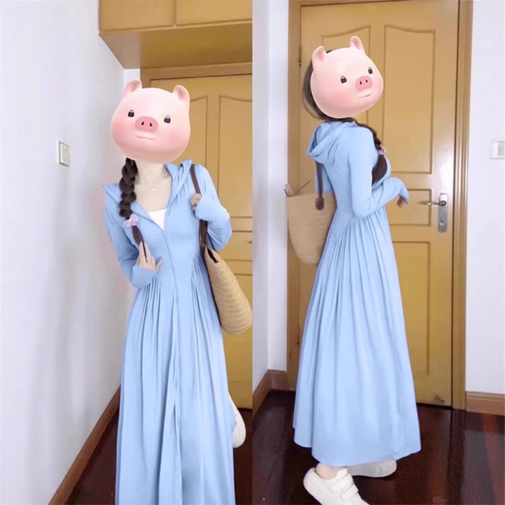 长款防晒衣女全身夏季2025新款小个子女款收腰开衫防晒裙薄款