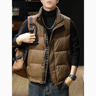 美式复古高端羽绒马甲男冬季潮牌轻薄背心羽绒服外套男士青年男款