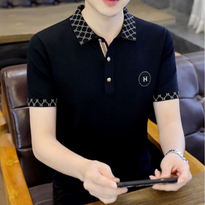 高端针织polo衫男2026夏季薄款透气短袖t恤商务休闲翻领上衣服潮t