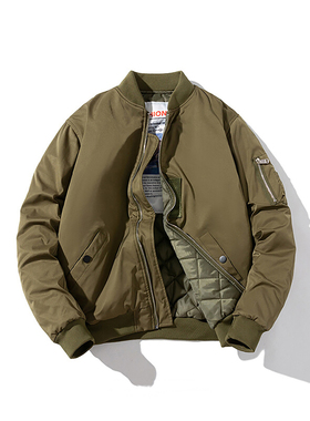 MUSONMU秋冬加厚棒球服女情侣棉服MA1飞行员夹克男棉衣宽松外套