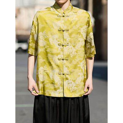 【MK专柜】MAGICAL KUDOS~薄款冰丝短袖衬衫新中式唐装汉服衬衣