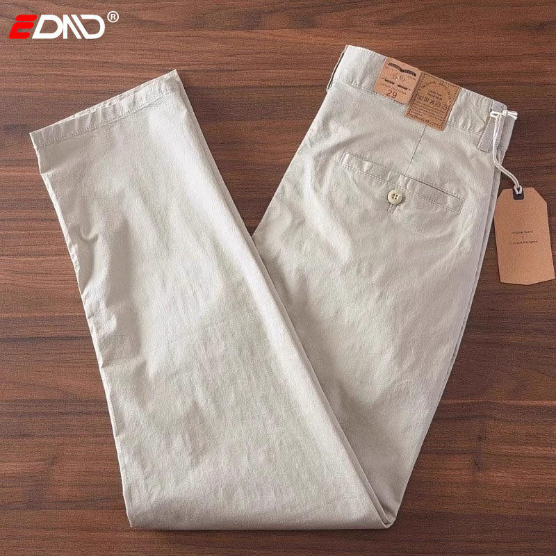 高端男士直筒休闲裤子2026新款夏季薄款男裤纯棉百搭商务西裤男款