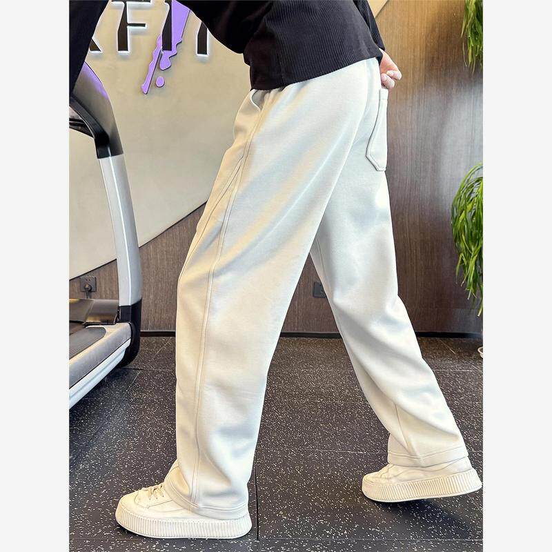 高级感直筒卫裤男款春秋季潮流宽松阔腿弯刀裤2025新款休闲运动裤