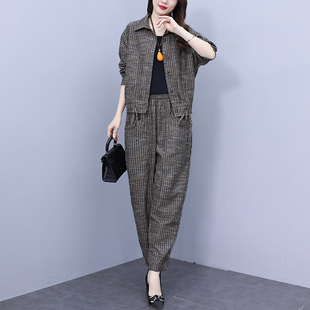 洋气宽松遮肉显瘦两件套 高级感时尚 潮牌POLO领休闲套装 女春秋新款