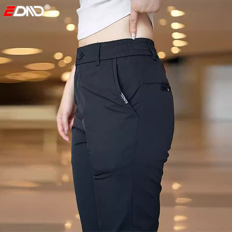 高端冰丝直筒男士休闲裤2026年新款夏季男裤弹力修身运动裤子男款