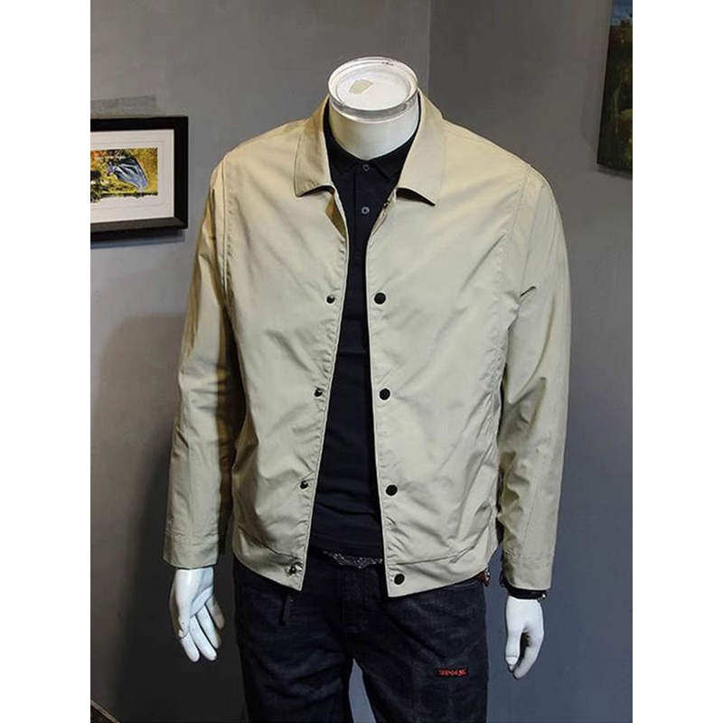 高端飞行夹克外套男春秋季薄款2025新款高端商务休闲男士翻领上衣