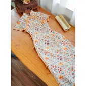 修身 年轻款 显瘦碎花素雅改良新中式 夏季 女 旗袍2025新款 旗袍新中式