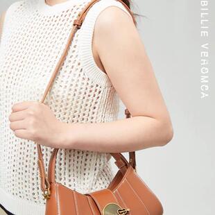 Billie Veromca手提斜挎包女2024秋冬新款牛角包原创设计月牙包