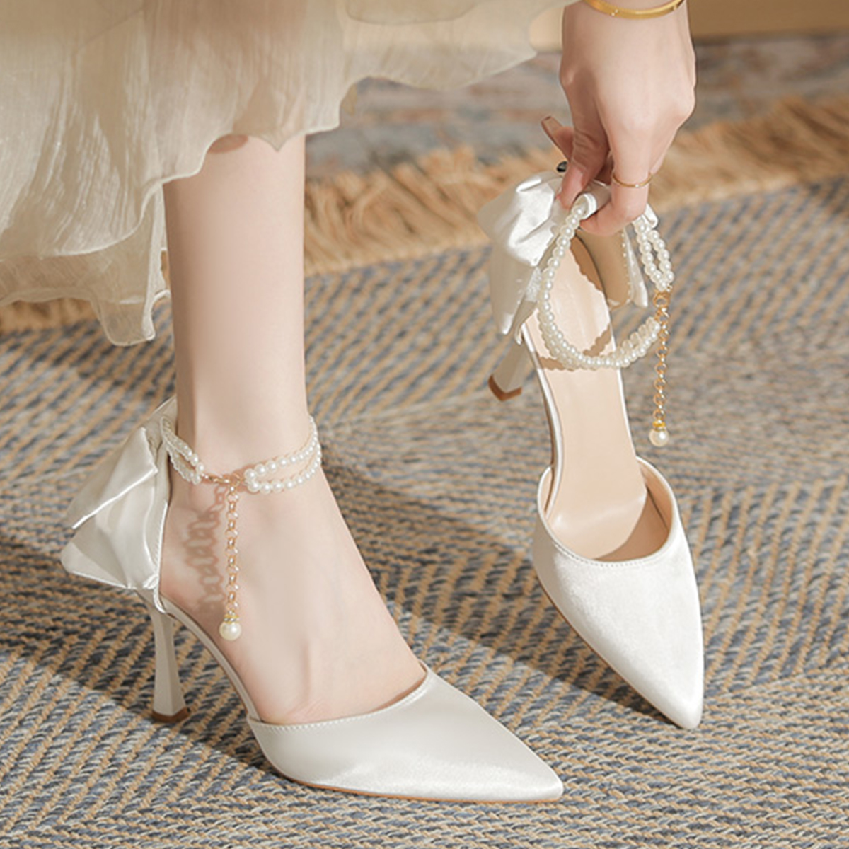 高跟鞋女包头中空凉鞋珍