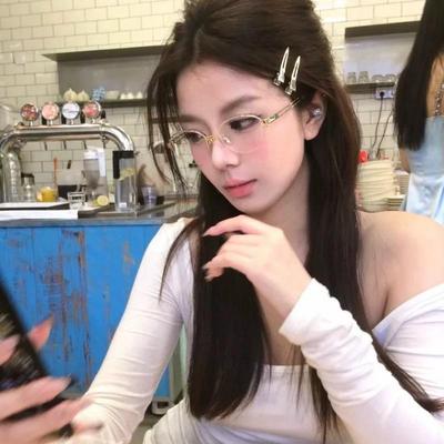 复古金丝半框眼镜女近视