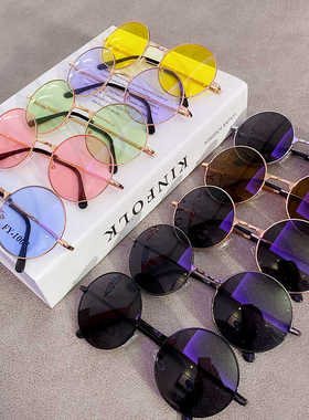 圆形小框伴郎眼镜民国风男女圆形