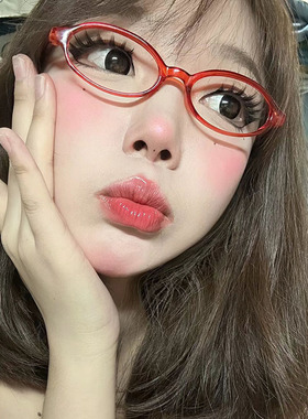 小红书同款Y2K麻辣教师红色小框眼镜可配度数近视眼镜框复古凹造