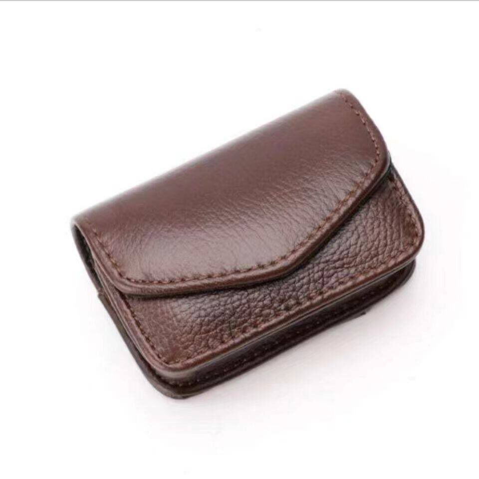 真牛皮眼镜盒折叠眼镜套老花镜便携袋可穿可夹挂腰男女皮套牛皮盒