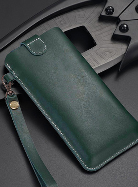 适用于华为新款5g手机保护套mate60 nova14  x5 x6牛皮袋手拿包