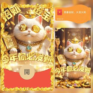 微信红包封面2025新款异形红包封面WX动态音乐暴富招财猫进宝可爱