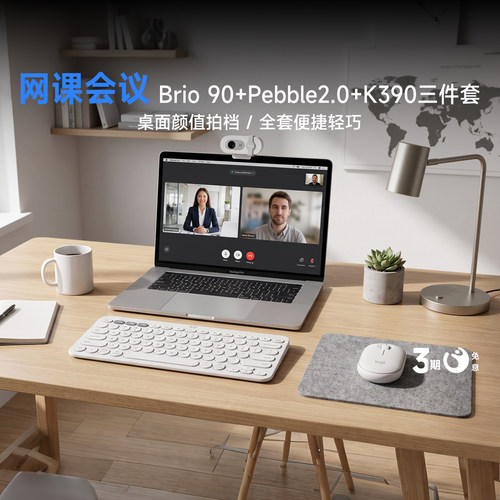 罗技Brio90+K390+PEBBLE2套装