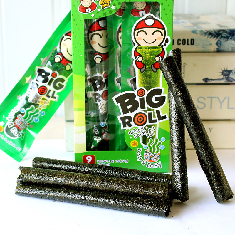泰国进口零食小网红老板仔海苔卷即食烤紫菜烧烤多口味原味27g/盒