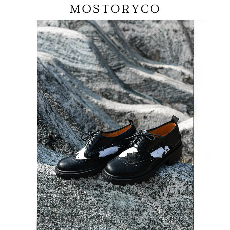 Mostoryco欧美拼色粗跟