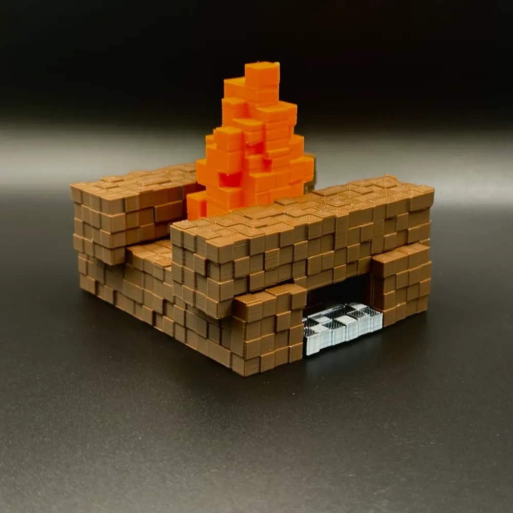 MC我的世界篝火桌面摆件