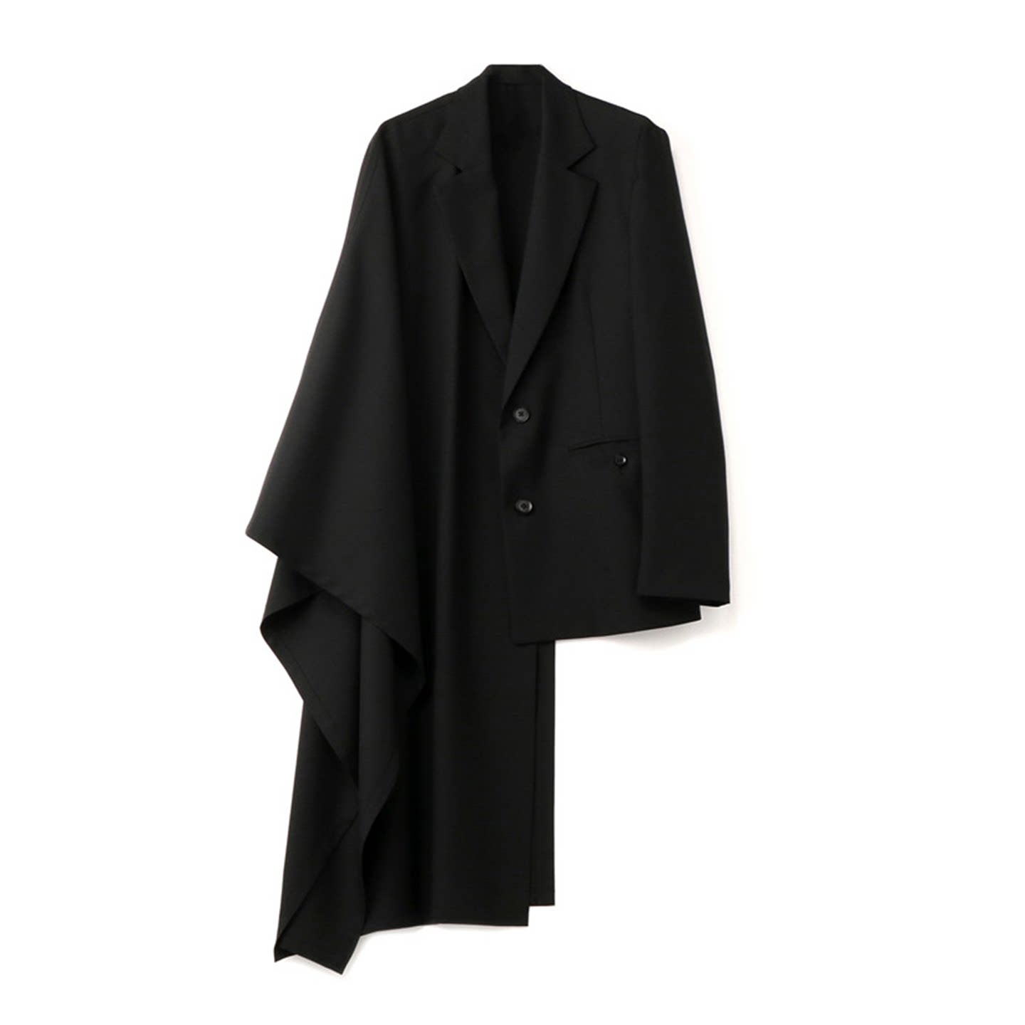 BLACKXPOET单层设计风西装不对称简约单边袖斗篷西服高级小众外套
