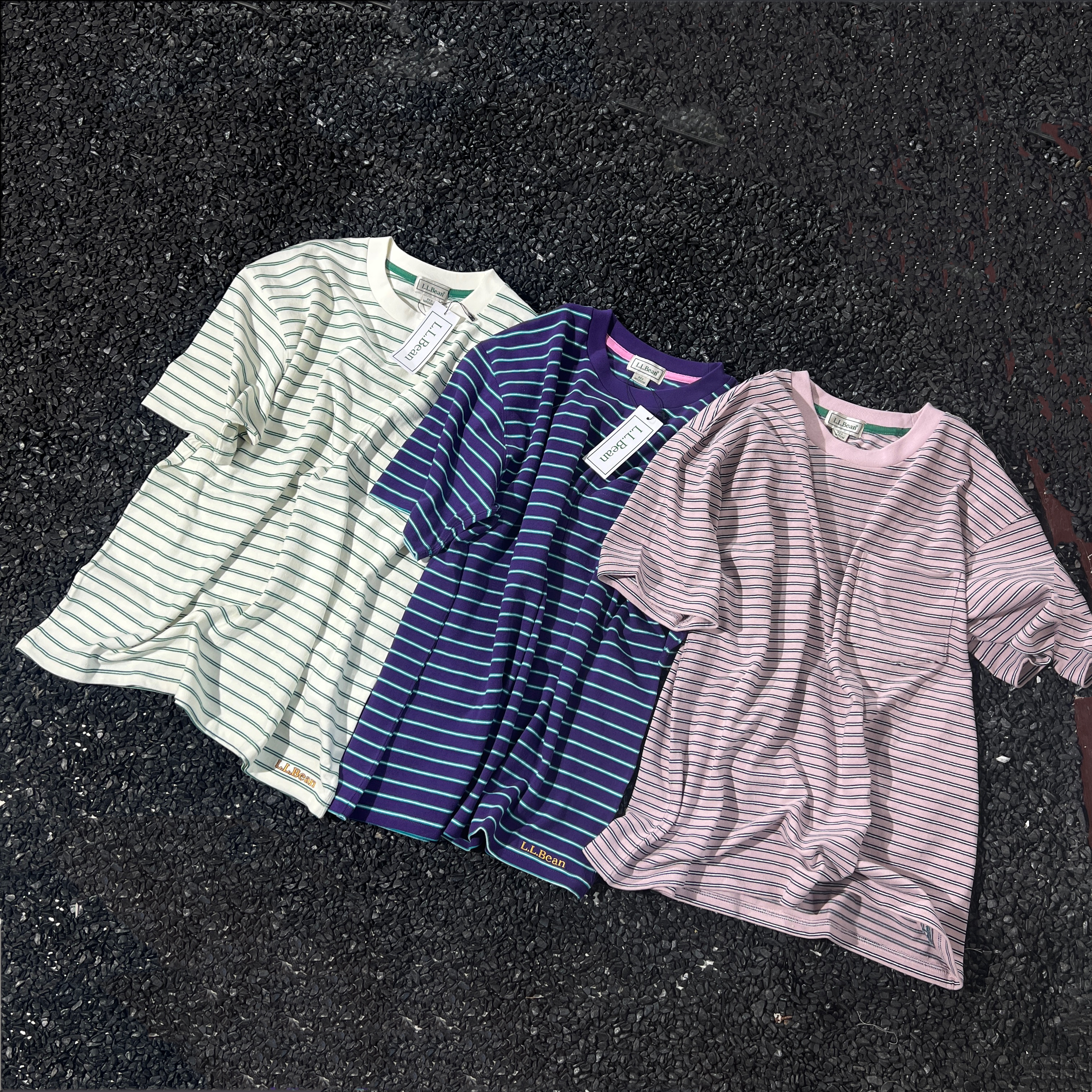 日单L.L.Bean  Union Striped T-Shirt美式复古条纹宽松短袖T恤25