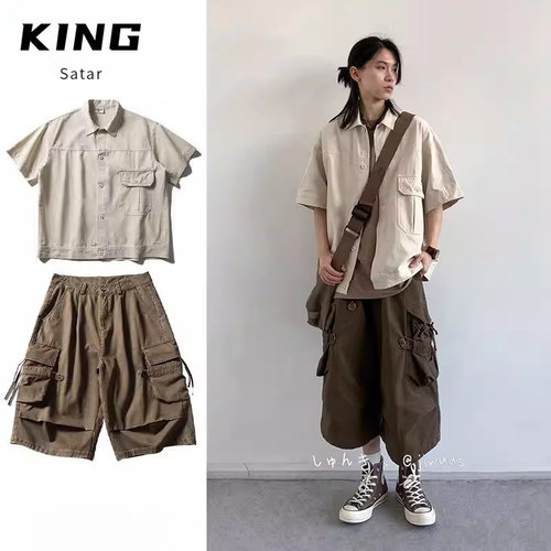 两件装/夏季日系中性工装