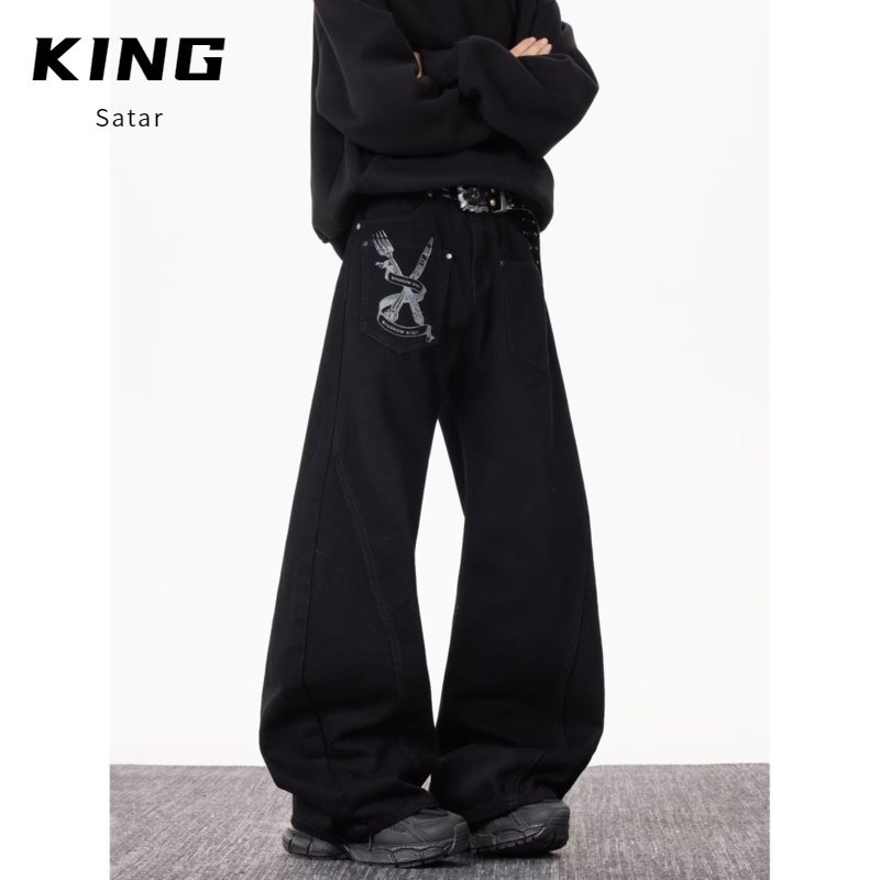 2025新款宽松休闲裤男韩版潮流百搭裤子夏季薄款坠感阔腿拖地长裤